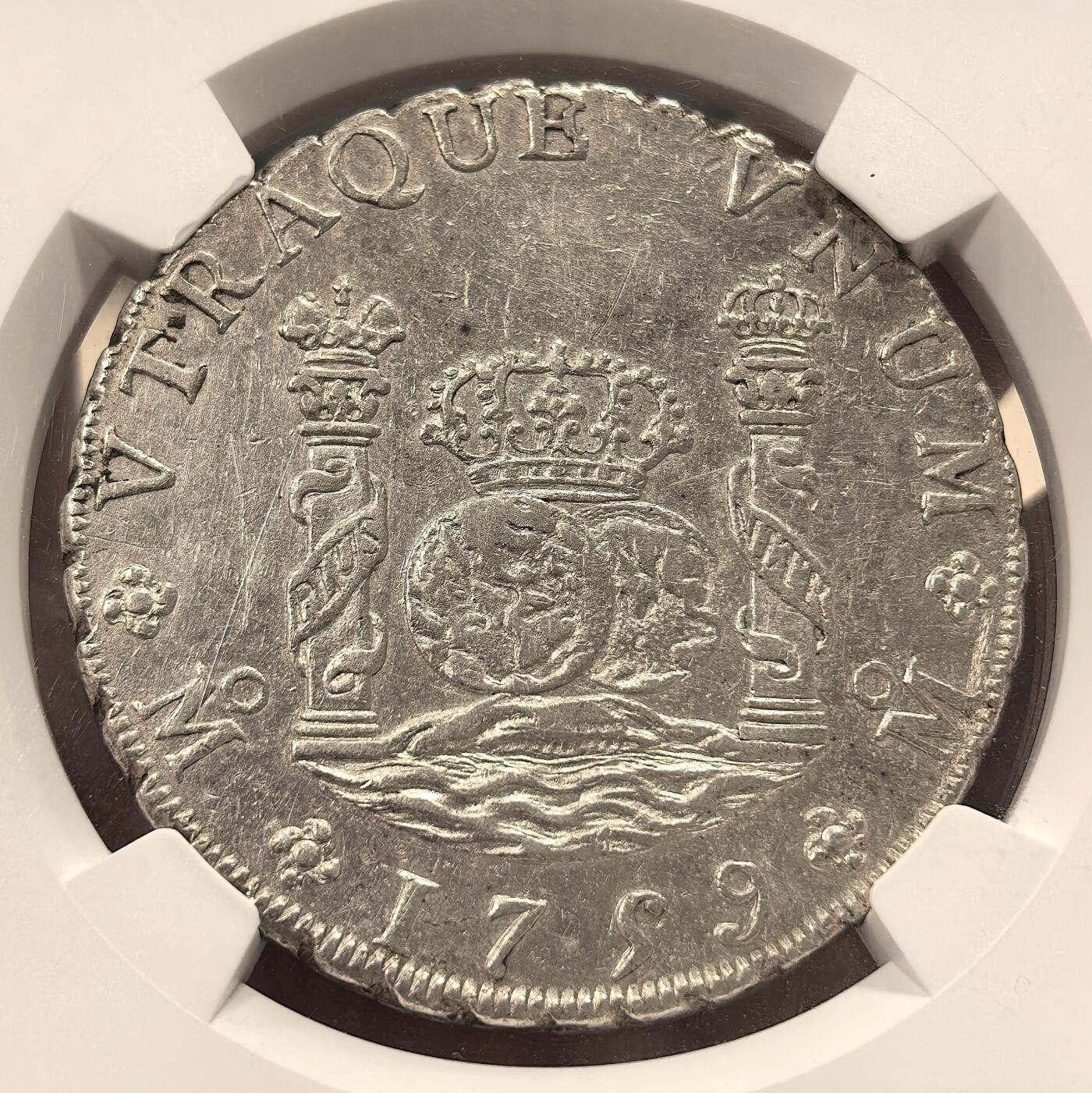 博洋堂世界钱币拍卖第149期（全场包邮） NGC AUD 西属墨西哥1759年地球双柱