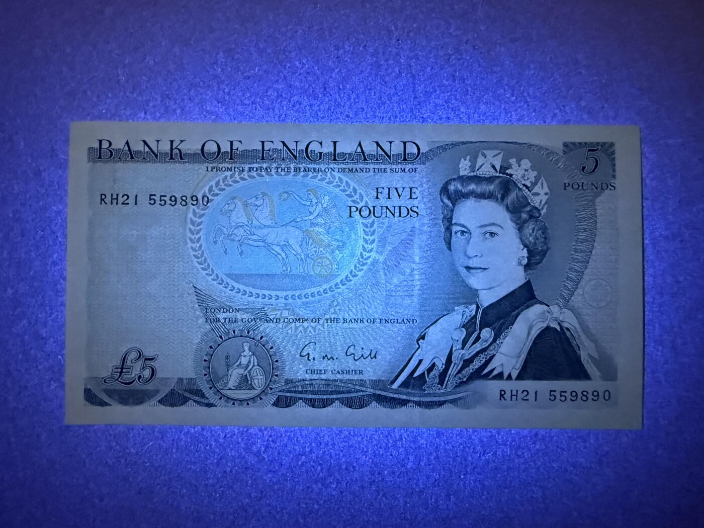 《艾美收藏》第222期-11.30周日外币畅拍 英格兰5镑 UNC D序列 无347