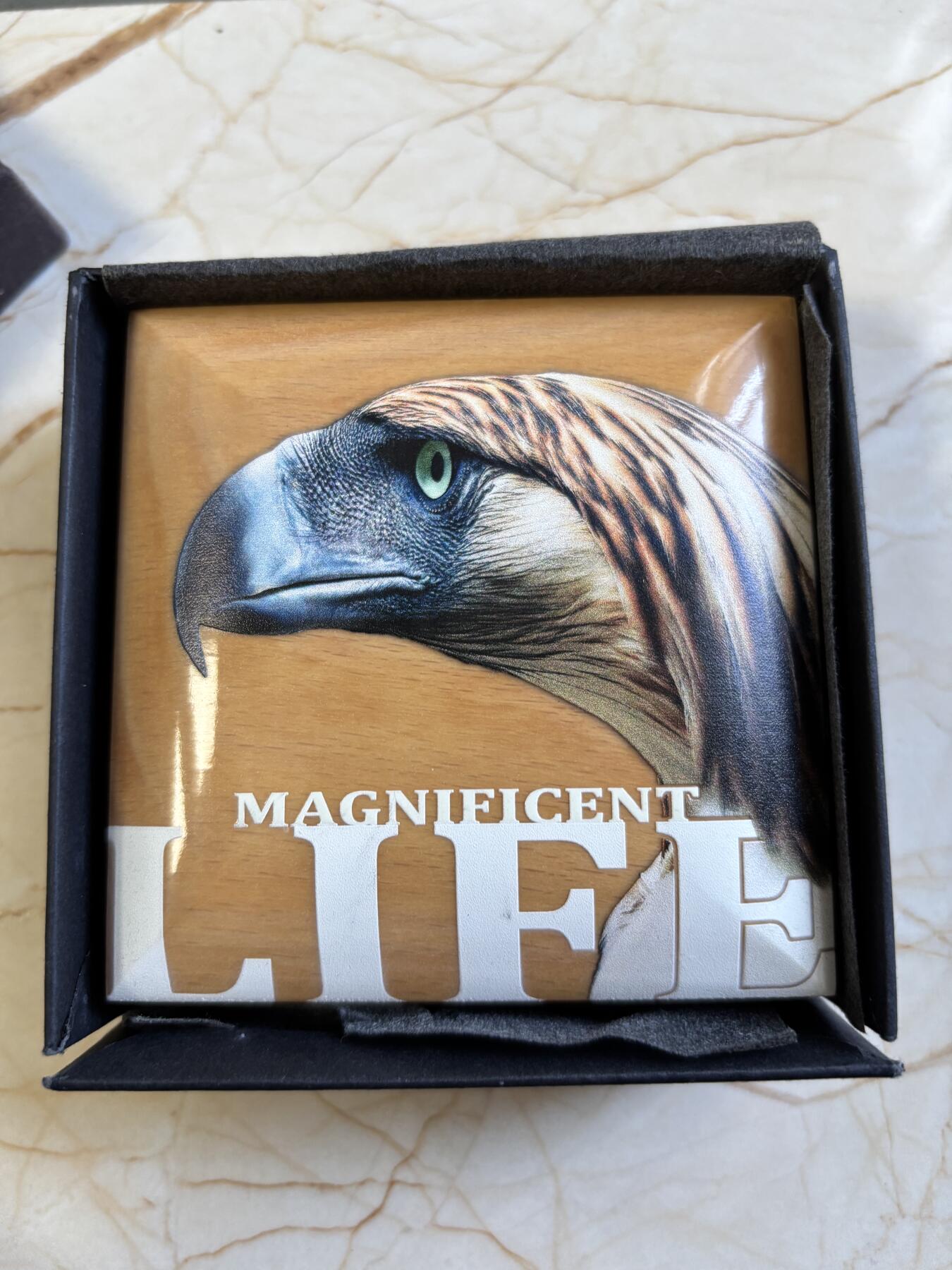 第183期拍卖 库克2019年壮丽生命曲系列5菲律宾鹰高浮雕彩色纪念银币，1盎司，发行999枚，999银