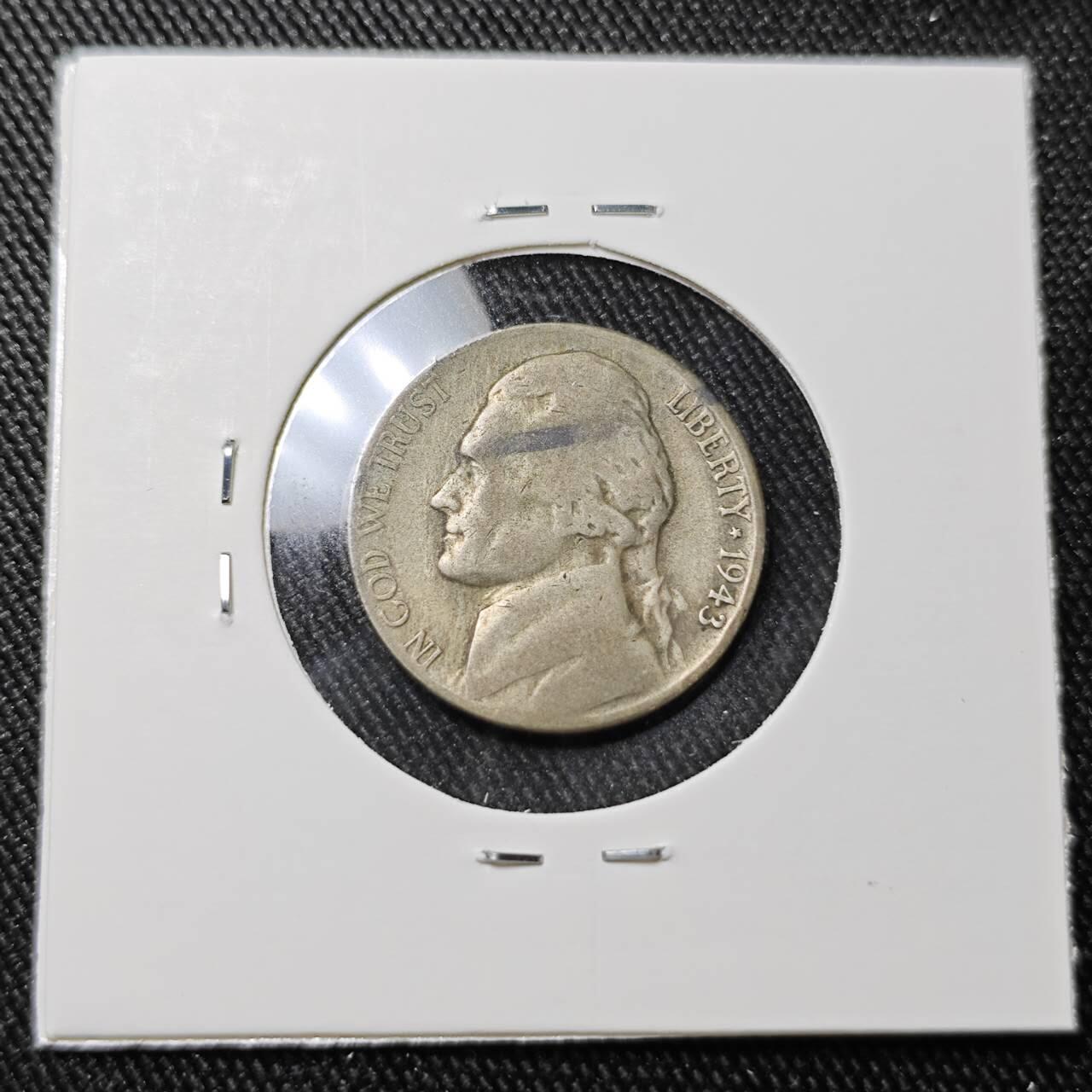 KK钱币收藏小铺 （套币 好品/批量散币 银币）专场  2月预留时间 周末发货   1943美国5分银币 S版