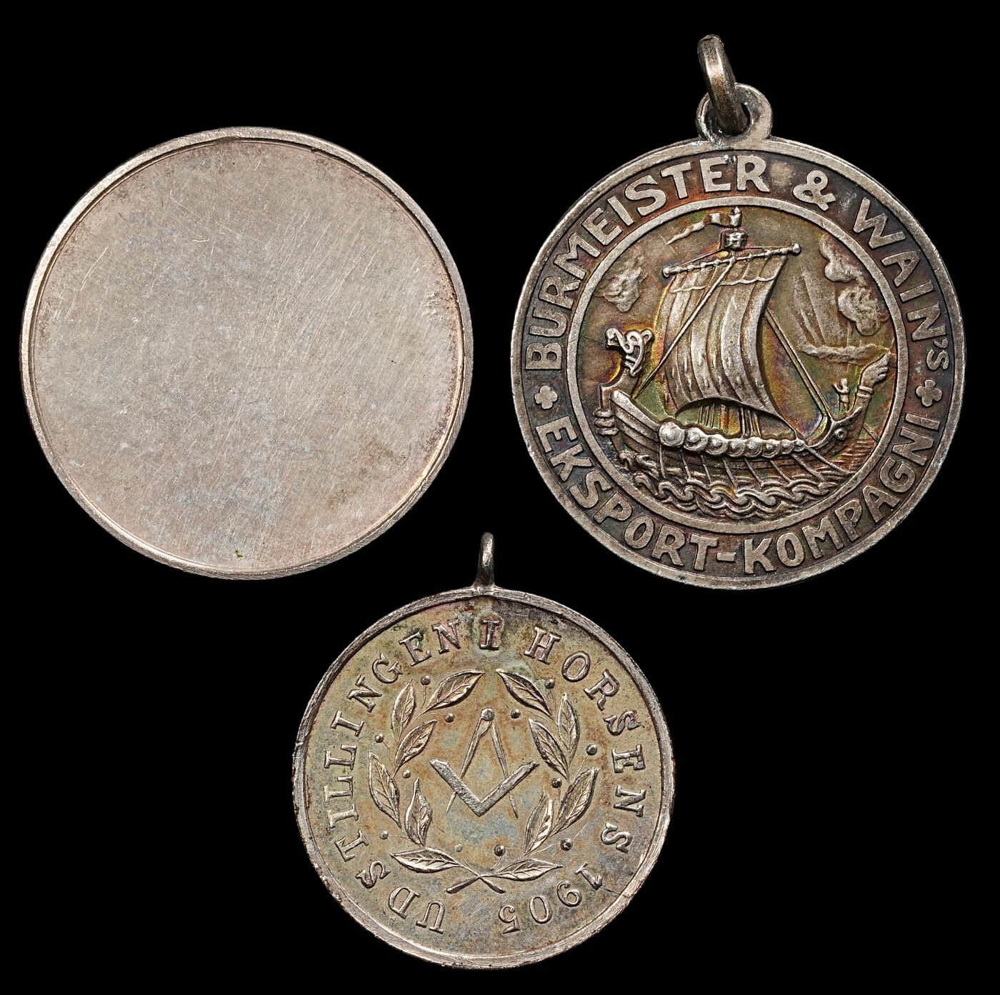 修遠堂世界钱币第九十五期 19世纪末-20世纪初丹麦小银章3枚 重23.42g