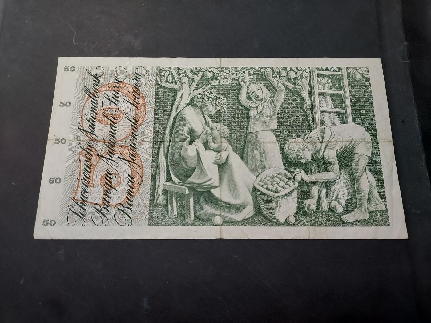 博彦收藏   12月3日 8点 钱币专场 1970 瑞士 苹果园50 法郎 流通品