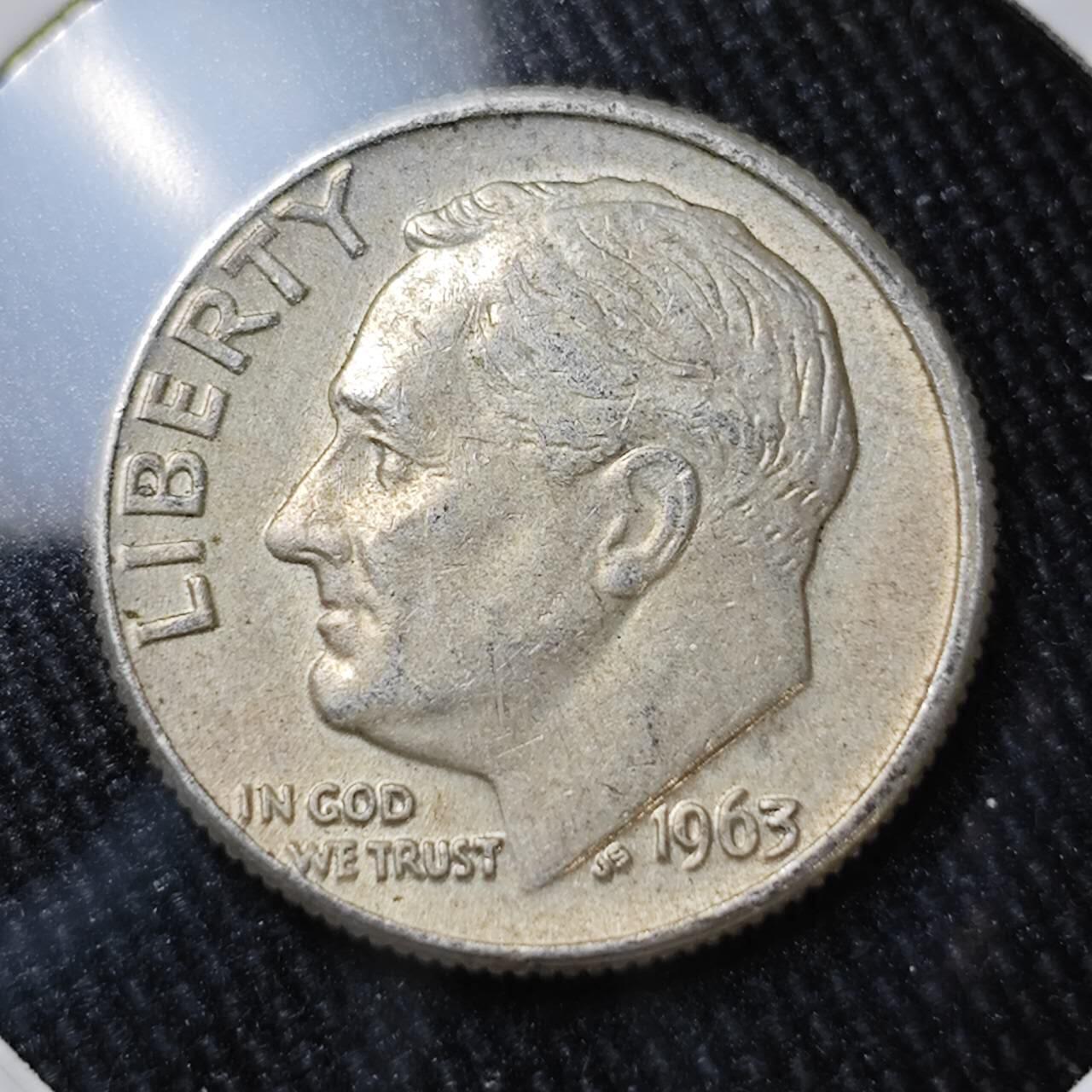 KK钱币收藏小铺 （套币 好品/批量散币 银币）专场  2月预留时间 周末发货    1963美国10分银币