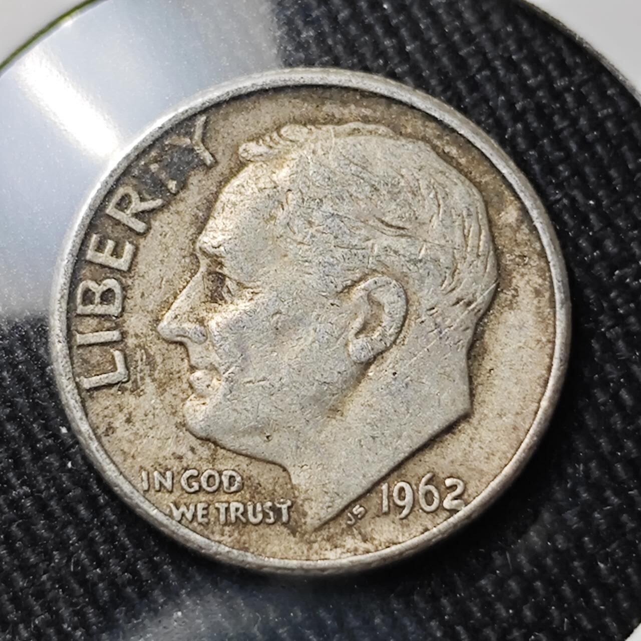 KK钱币收藏小铺 （套币 好品/批量散币 银币）专场  2月预留时间 周末发货   1962美国10分银币