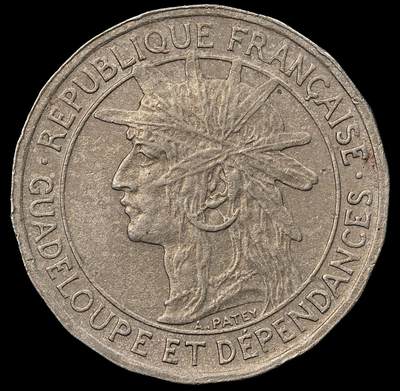 修遠堂世界钱币第九十五期 - 1921年法属瓜德罗普岛50分