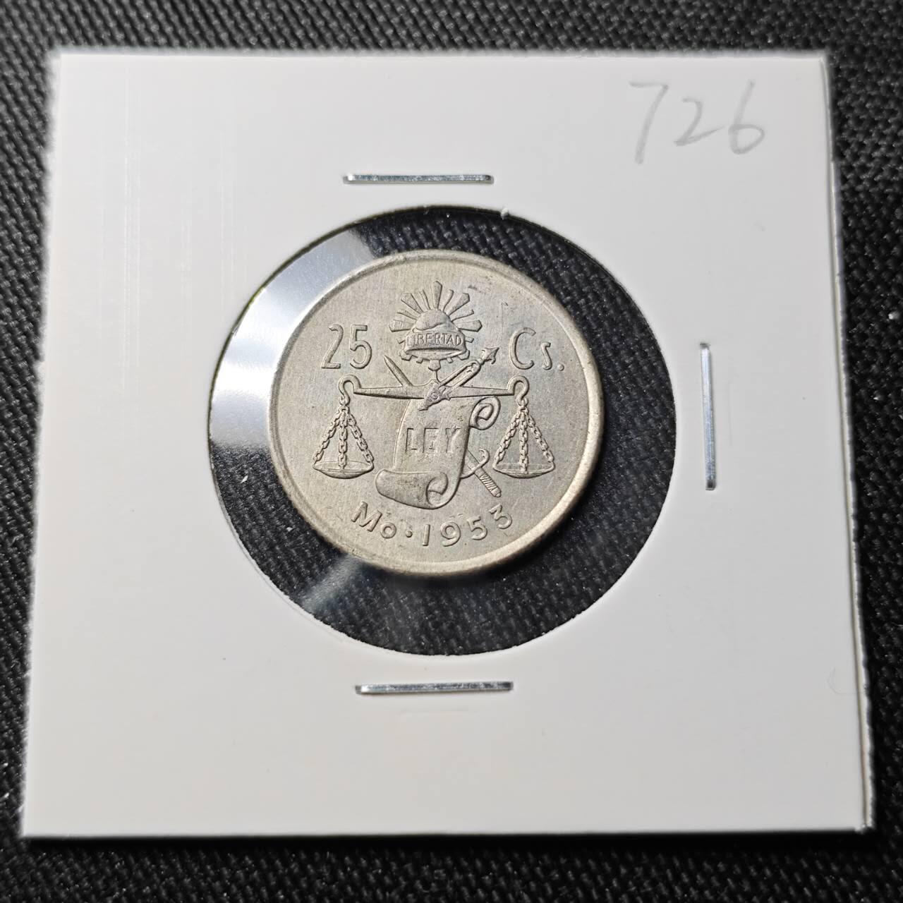 KK钱币收藏小铺 （套币 好品/批量散币 银币）专场  2月预留时间 周末发货  1953墨西哥25分银币