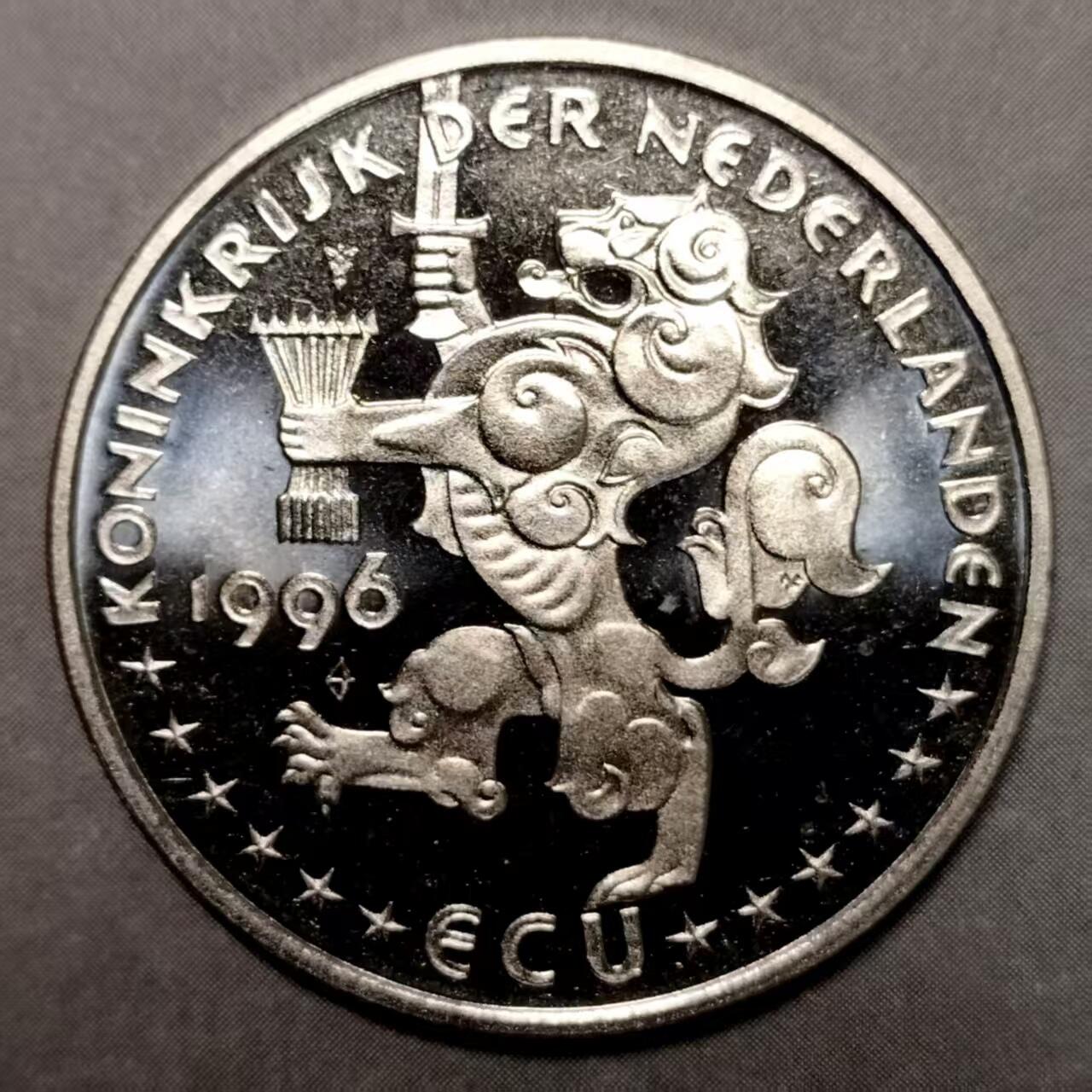 长老汇蛇年精选第七十九场拍卖 珍稀币！1996荷兰2.5ECU精制纪念币 缤纷多样的春季花卉，发行量未知，量非常小