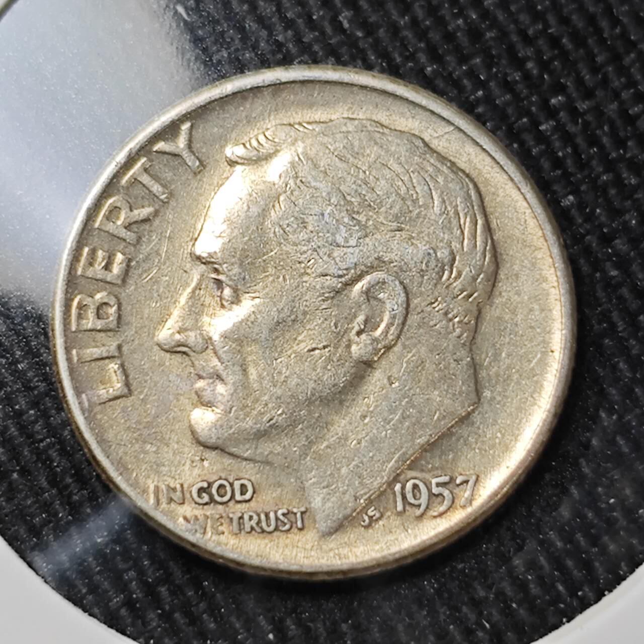 KK钱币收藏小铺 （套币 好品/批量散币 银币）专场  2月预留时间 周末发货    1957美国10分银币