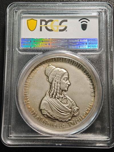 1923年 德国德紧威斯特法伦马币双面人像章 PCGS SP63