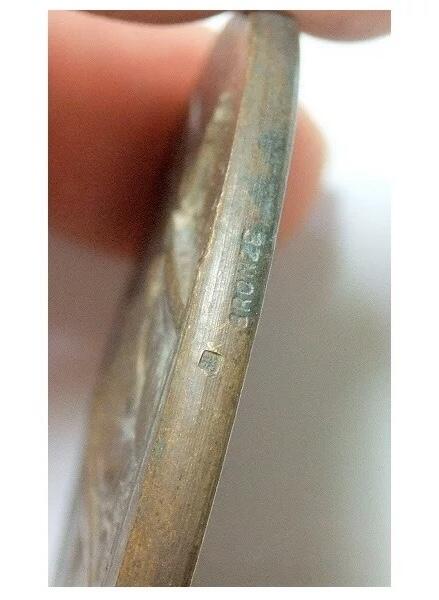 法国1900年前后 女神+射击节高浮雕精制大铜章 55MM