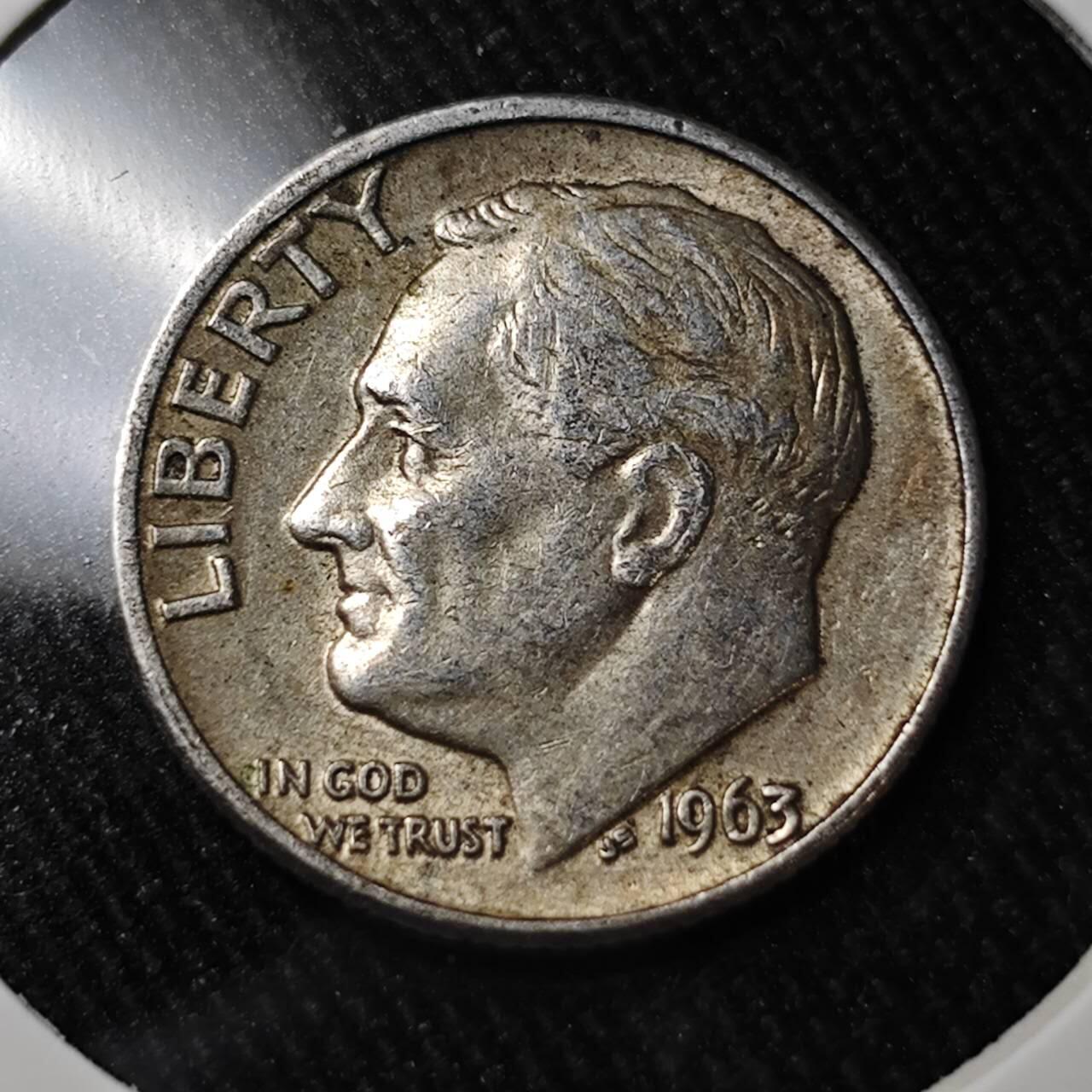 KK钱币收藏小铺 （套币 好品/批量散币 银币）专场  2月预留时间 周末发货    1963美国10分银币