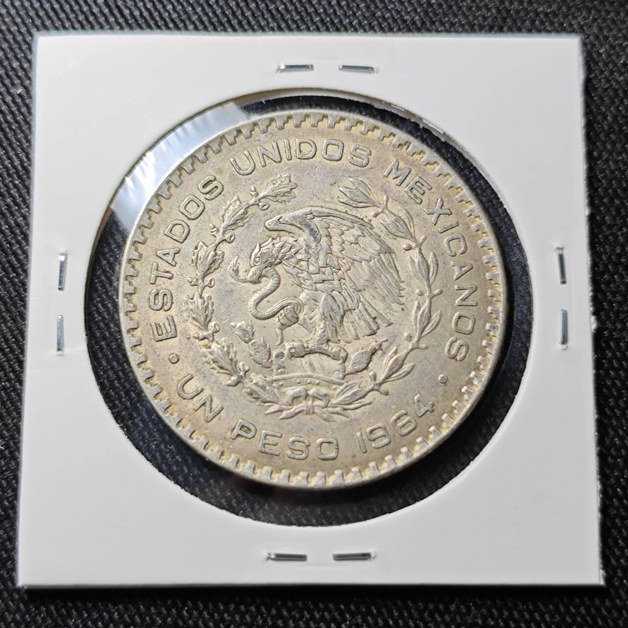 KK钱币收藏小铺 （套币 好品/批量散币 银币）专场  2月预留时间 周末发货  1964墨西哥1比索银币