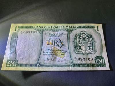 11月30号晚上8点 外国纸币自动截拍第66场 - 马耳他1967年1 近新