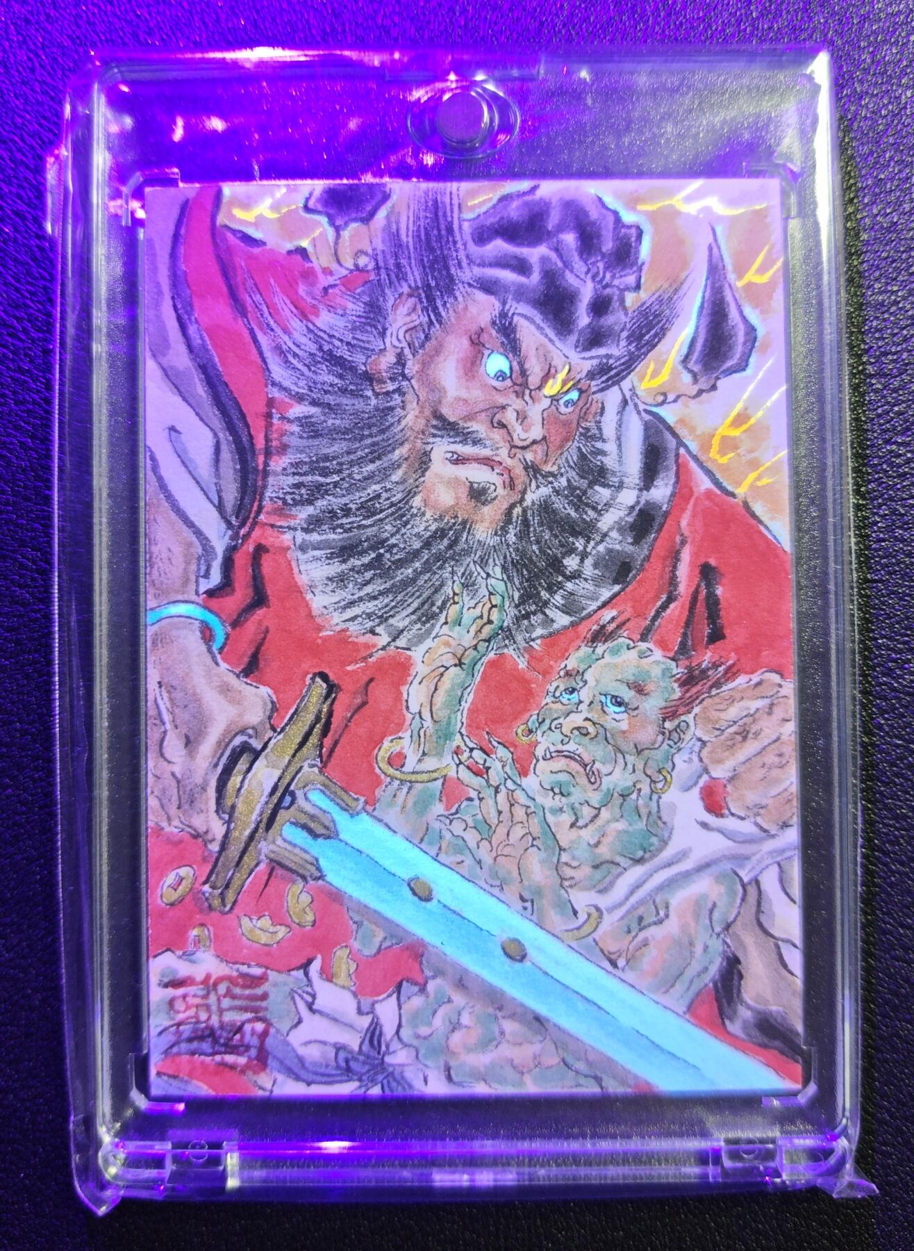 天玑星卡拍第144期《12.1周一截拍》持续收拍收评中 满赠卡需备注 【手绘卡】张先军 钟馗镇宅 手绘卡