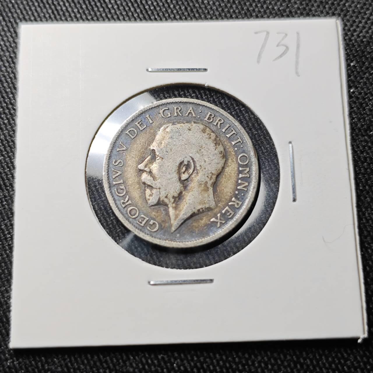 KK钱币收藏小铺 （套币 好品/批量散币 银币）专场  2月预留时间 周末发货  1914英国6便士银币 高银