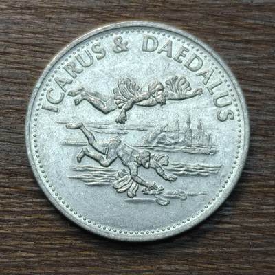 【铜匠收藏】★第133场★散币场，无佣金，30包邮。不满30元，支付5元运费。《接受代拍 代送NGC评级》 - SHELL品牌代币纪念币 伊卡洛斯与代达罗斯父子