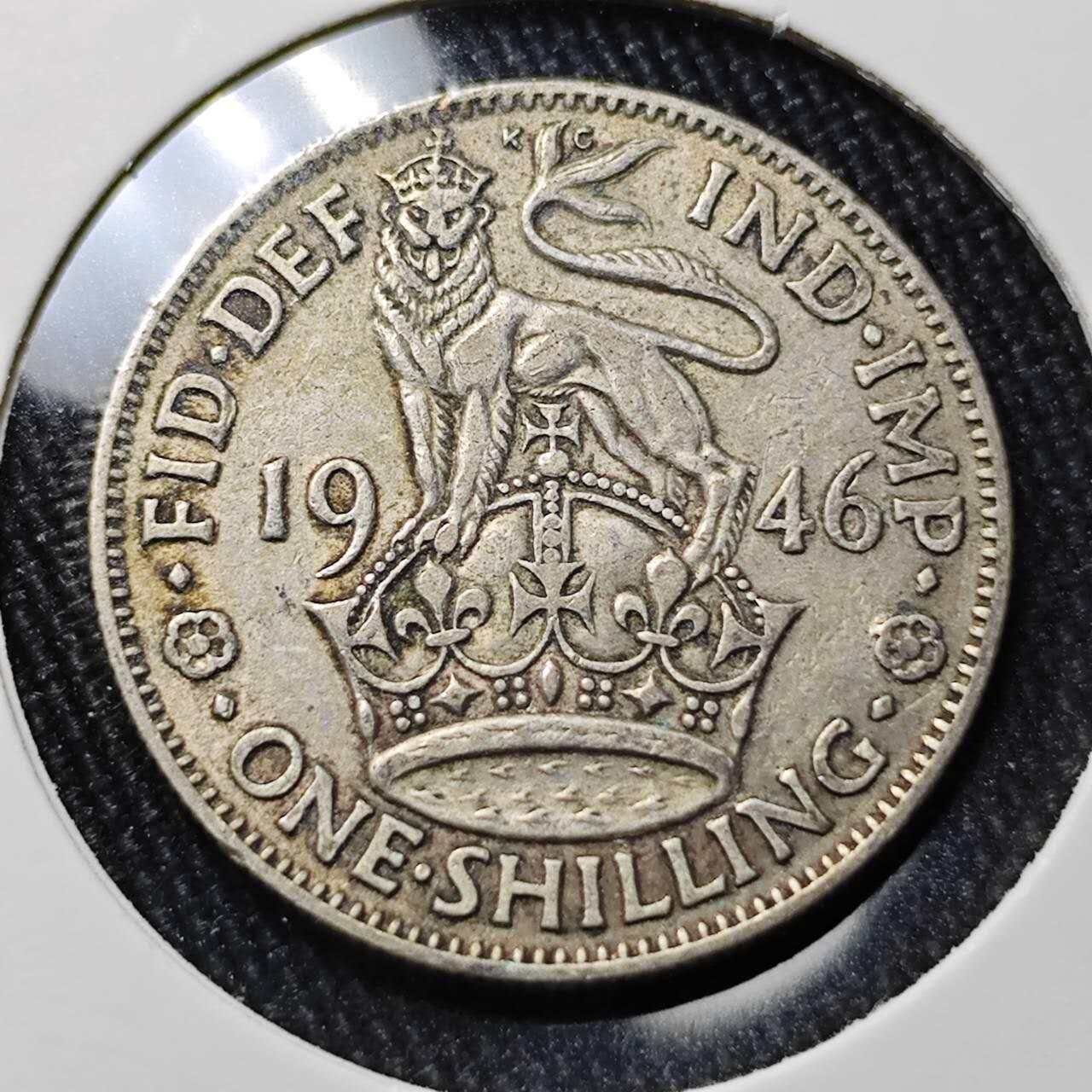 KK钱币收藏小铺 （套币 好品/批量散币 银币）专场  2月预留时间 周末发货  1946英国1先令银币