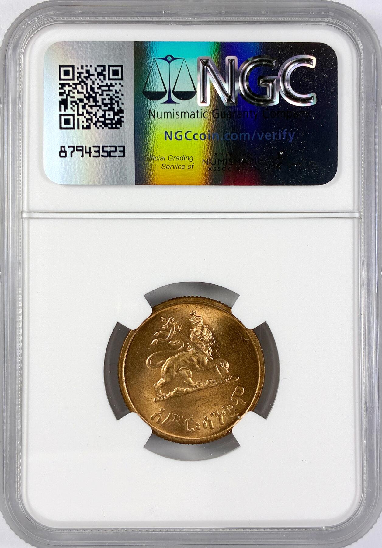 【雨安】【直播拍卖】【世界币章117期-评级币】2025-11-29 周六 19:30 保真 [评级非洲] Ethiopia 埃塞俄比亚 10分 1936年  NGC-MS63