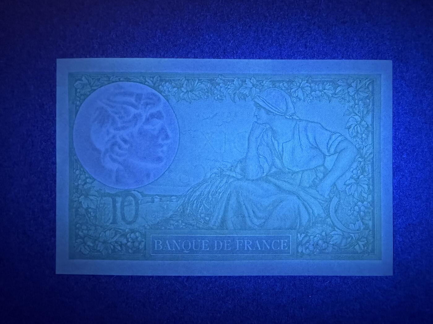 《艾美收藏》第222期-11.30周日外币畅拍 法国10法郎 UNC 1939年 罗马神话中的智慧女神弥涅耳瓦