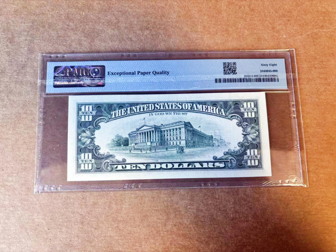 【Blue Auction】世界纸币精拍第756期——18级TOP拍卖/信誉/品质/专业/高效💫 【无47】美国 1995年10美金 PMG68EPQ 高分