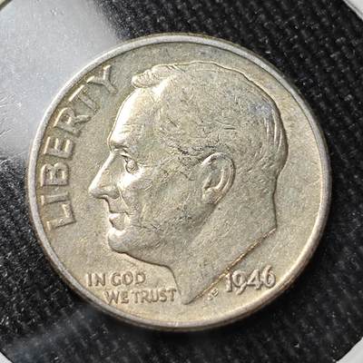 KK钱币收藏小铺 （套币 好品/批量散币 银币）专场  2月预留时间 周末发货 -    1946美国10分银币