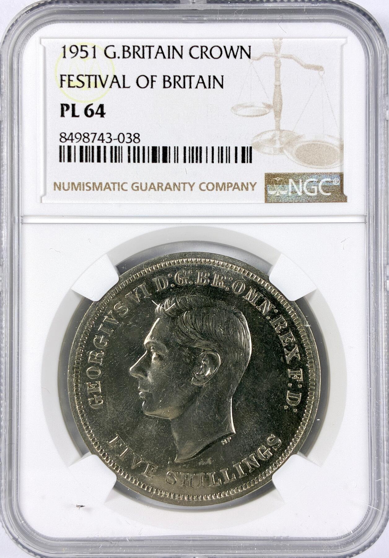 【雨安】【直播拍卖】【世界币章117期-评级币】2025-11-29 周六 19:30 保真 [评级欧洲] Great Britain 英国 1克朗 1951年 乔治六世 NGC-PL64