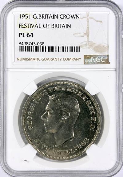 【雨安】【直播拍卖】【世界币章117期-评级币】2025-11-29 周六 19:30 保真 - [评级欧洲] Great Britain 英国 1克朗 1951年 乔治六世 NGC-PL64