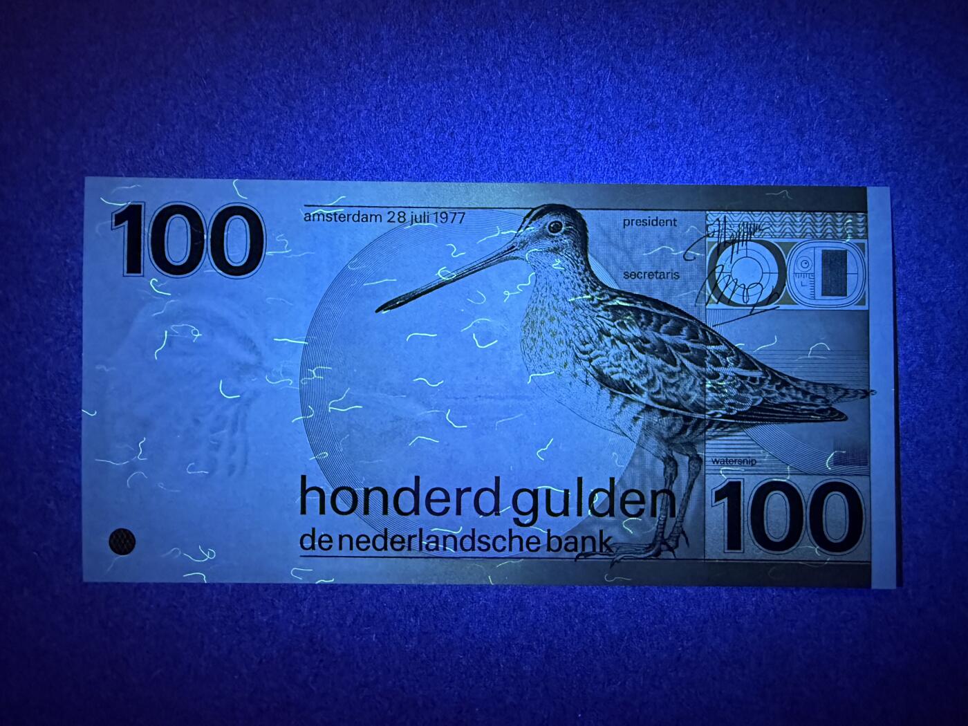 《艾美收藏》第222期-11.30周日外币畅拍 荷兰100盾 UNC 1977年 经典水鸟 无4