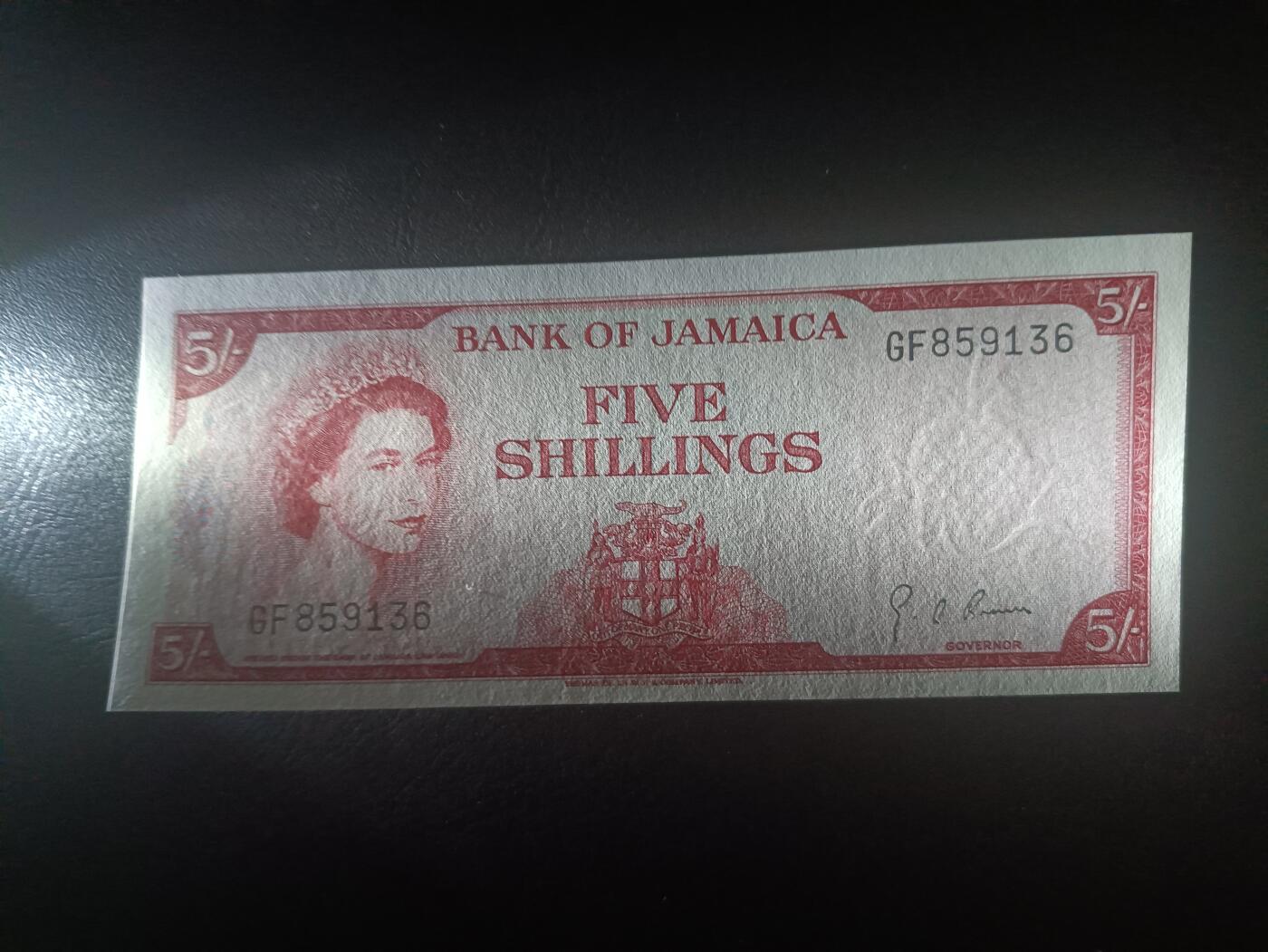 2025十一月第七期，总205期 牙买加1960版5先令UNC-无47，小皇冠女王和山涧小溪