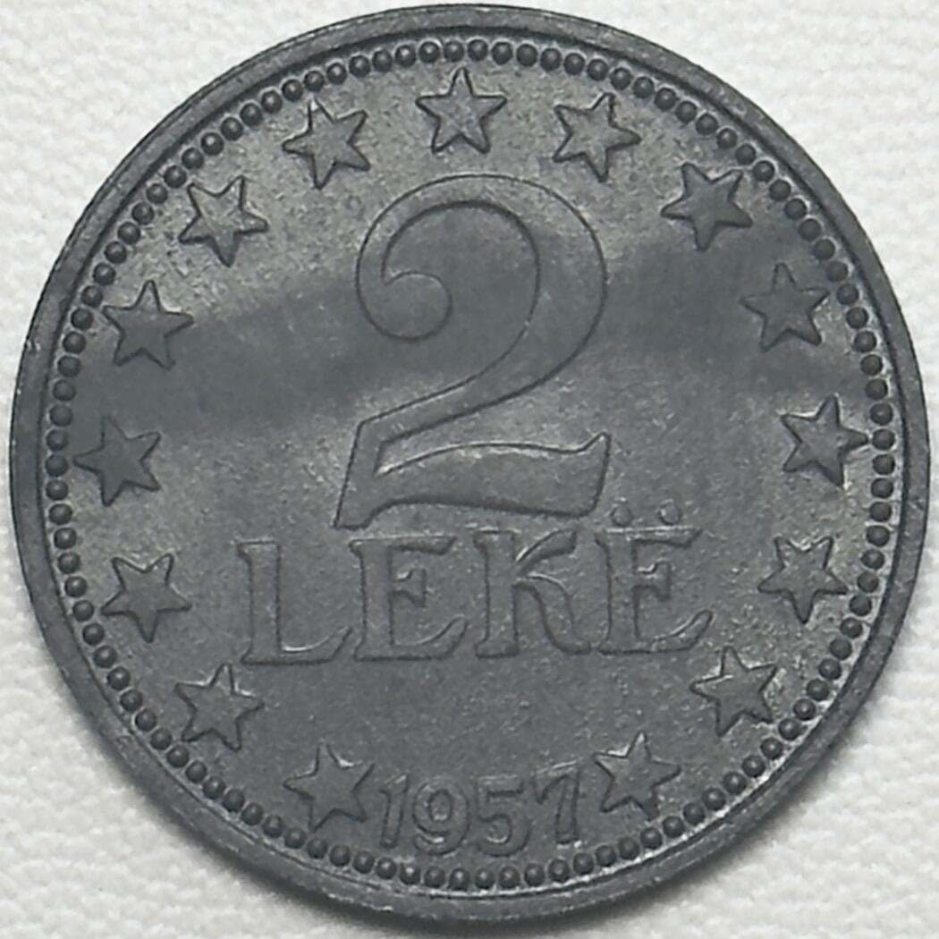 ＜小葵钱铺＞第66期·散币·银币场·满200包邮，不寄存·12月1号发货 阿尔巴尼亚1957年2列克锌币