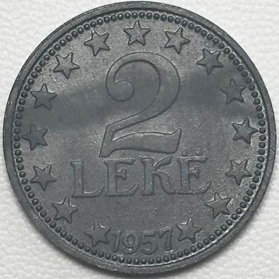 ＜小葵钱铺＞第66期·散币·银币场·满200包邮，不寄存·12月1号发货 - 阿尔巴尼亚1957年2列克锌币