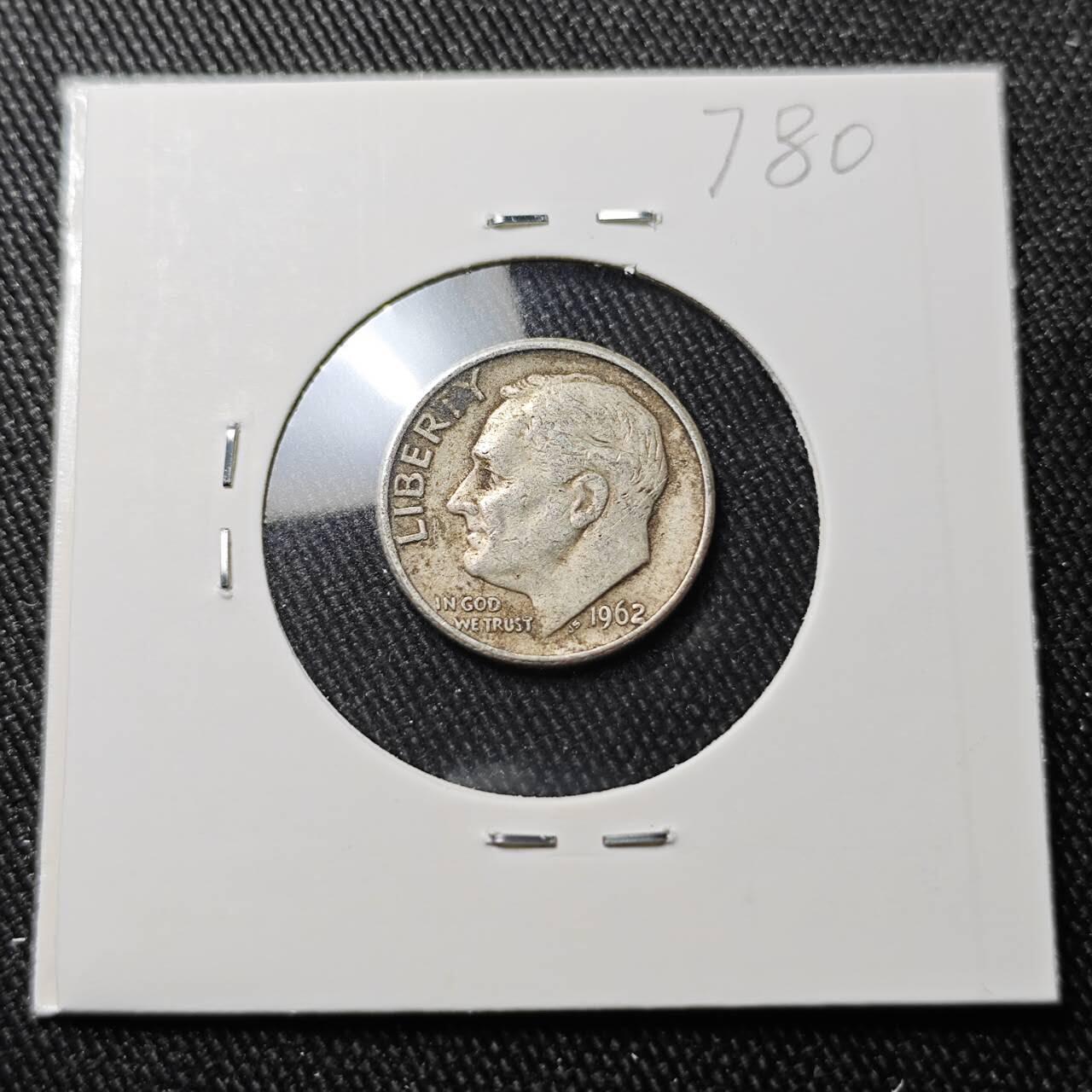 KK钱币收藏小铺 （套币 好品/批量散币 银币）专场  2月预留时间 周末发货   1962美国10分银币