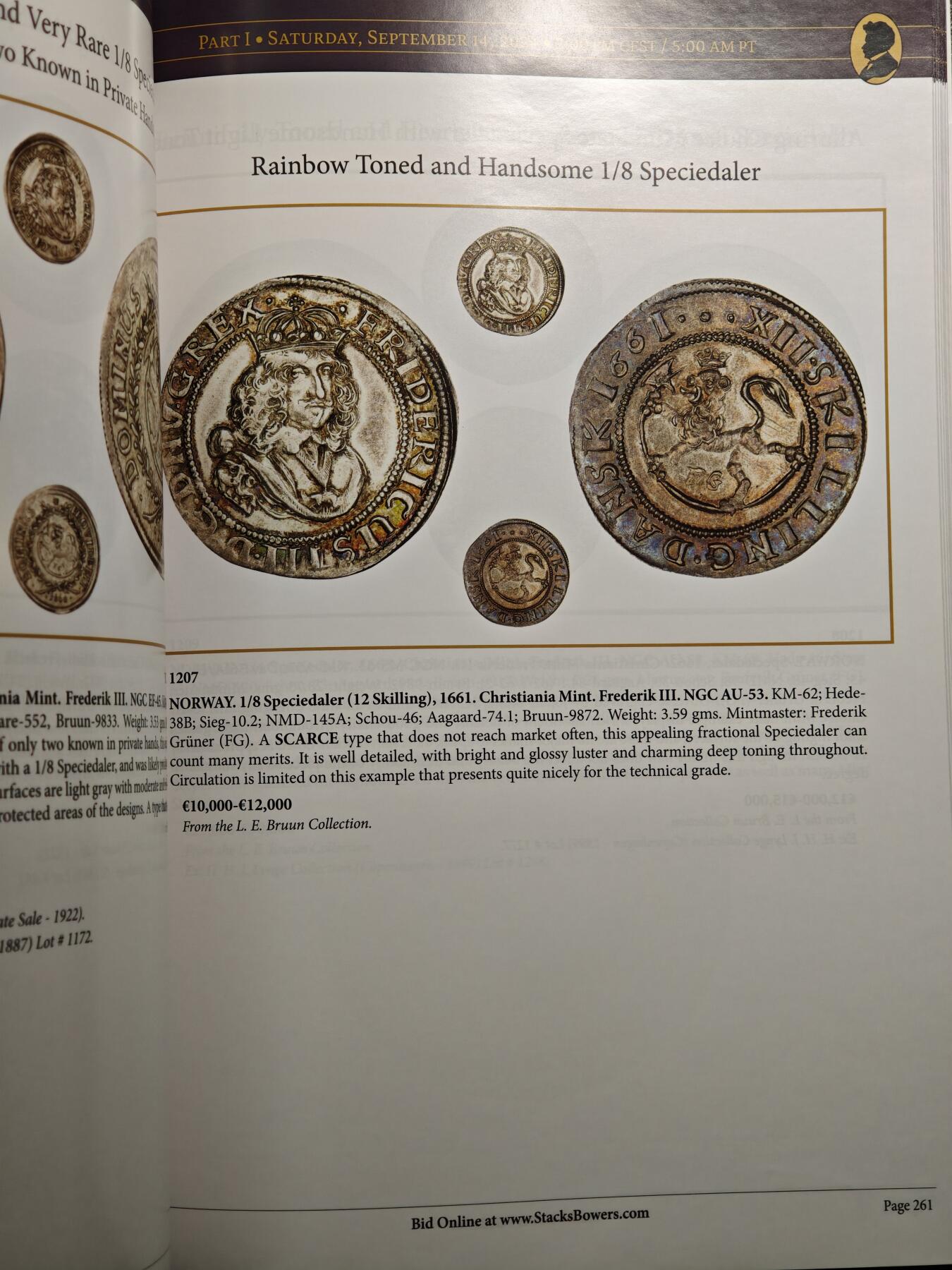 【德藏】世界币章拍卖第155期（拍品征集中~欢迎藏友联系） 98新 SBP拍卖行L.E.BRUUN集藏拍卖会图录 全铜板纸印刷 全书约366页