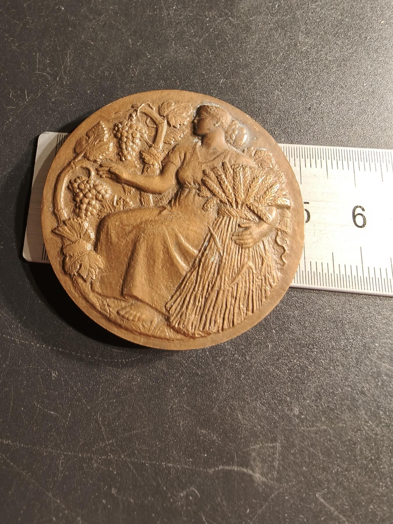 老王徽章第166期 法国农业部农业竞赛大铜章    直径50mm.    重量69g