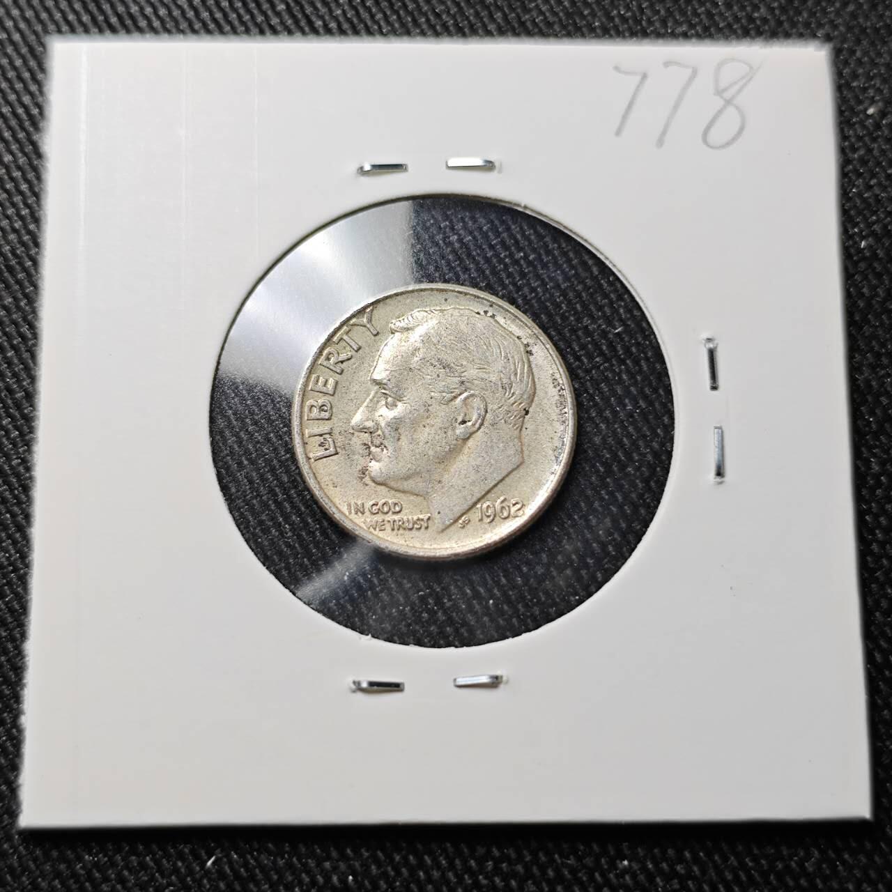 KK钱币收藏小铺 （套币 好品/批量散币 银币）专场  2月预留时间 周末发货   1962美国10分银币