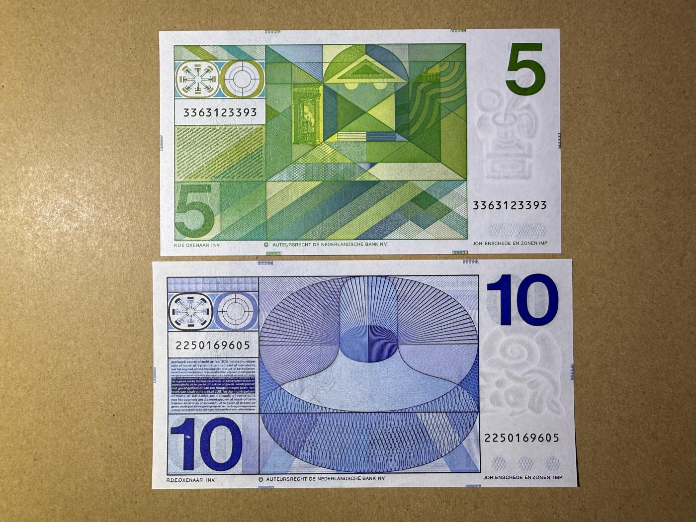 《艾美收藏》第222期-11.30周日外币畅拍 荷兰5、10盾2张 UNC 人像版 全程无47