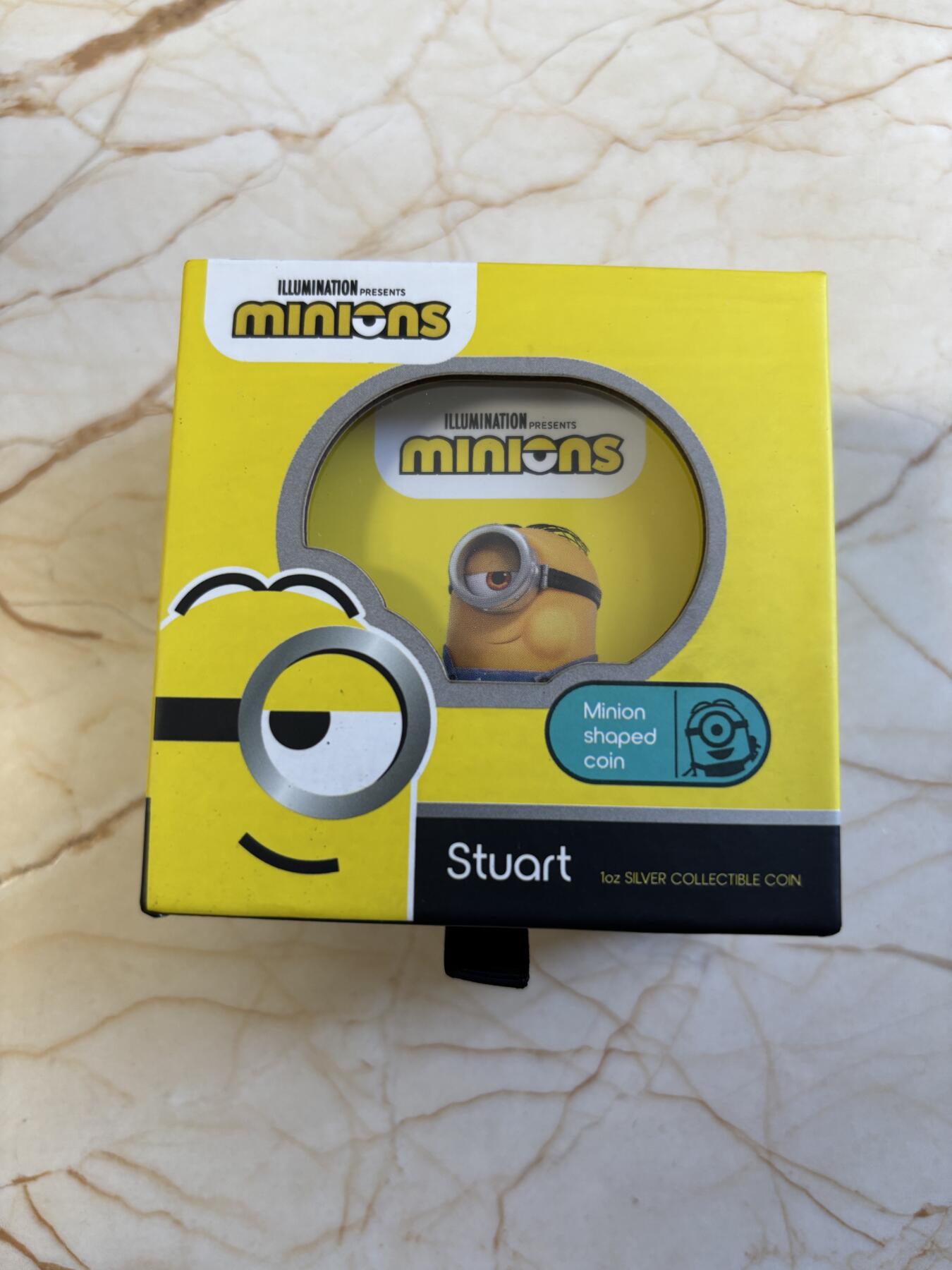 第183期拍卖 纽埃2021年小黄人卡通异形彩色纪念银币，1盎司，发行1000枚，999银