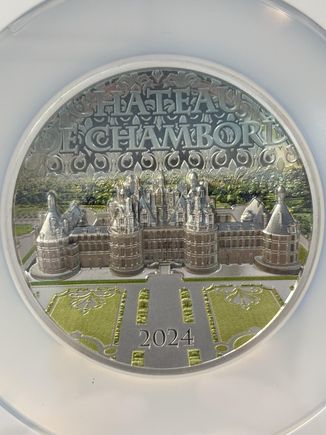 第183期拍卖 库克2024年法国香宾城堡5盎司彩银币NGC-PF70首期无盒无证书，9999银，发行500枚