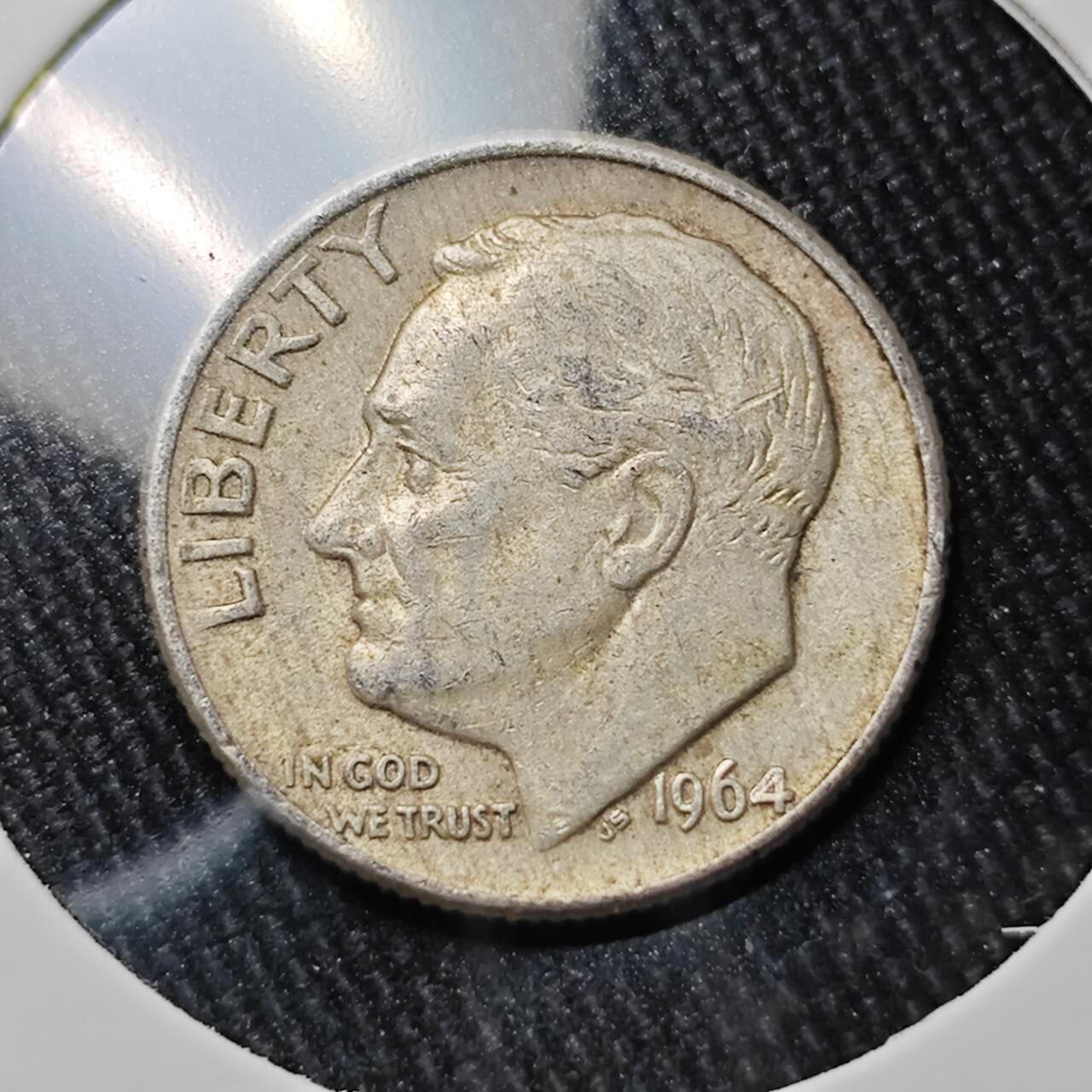 KK钱币收藏小铺 （套币 好品/批量散币 银币）专场  2月预留时间 周末发货   1964美国10分银币