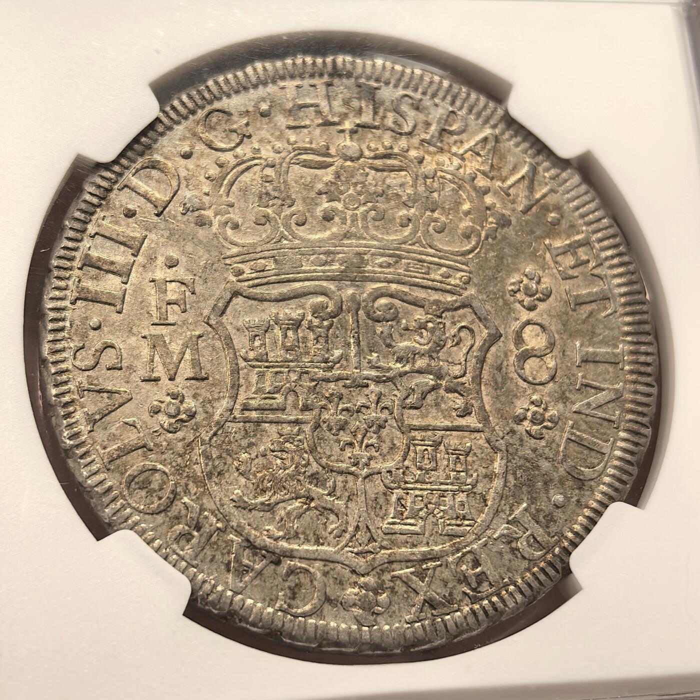 博洋堂世界钱币拍卖第149期（全场包邮） NGC AUD 西属墨西哥1771年地球双柱，给了清洗，地球还是很清晰的，1771年外拍价格很高