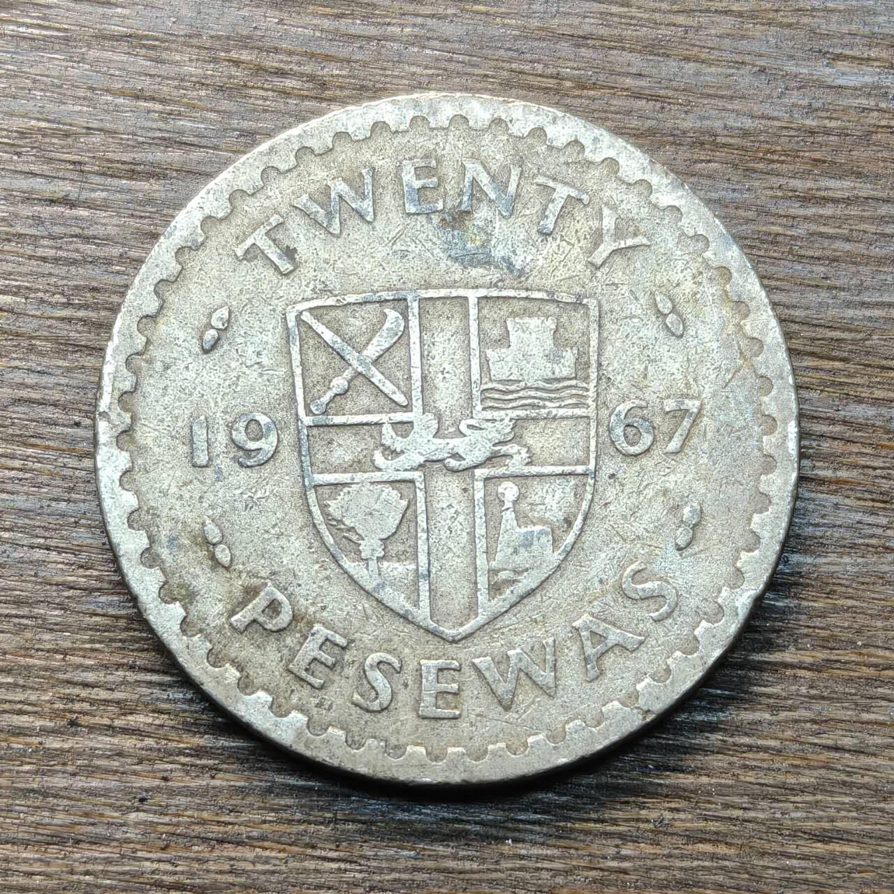 【铜匠收藏】★第133场★散币场，无佣金，30包邮。不满30元，支付5元运费。《接受代拍 代送NGC评级》  加纳 1967年 20比塞塔