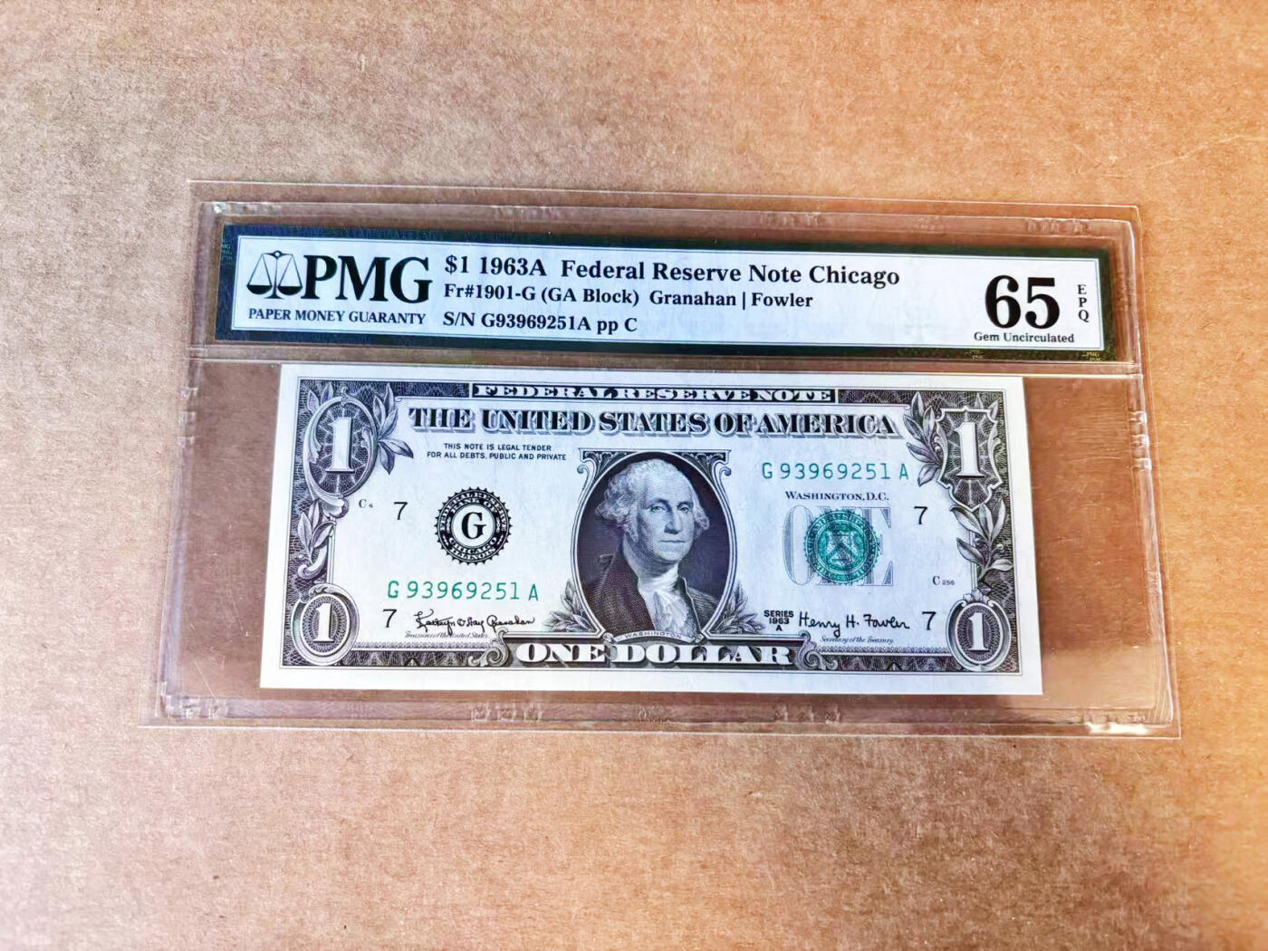 【Blue Auction】世界纸币精拍第756期——18级TOP拍卖/信誉/品质/专业/高效💫 【无47】美国 1963年1美金PMG65EPQ  