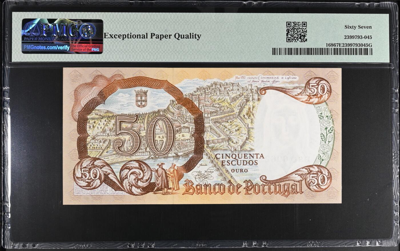 《艾美收藏》第222期-11.30周日外币畅拍 葡萄牙1964年50埃斯库多PMG67E高分无347 伊莎贝尔女王 葡萄牙经典品种