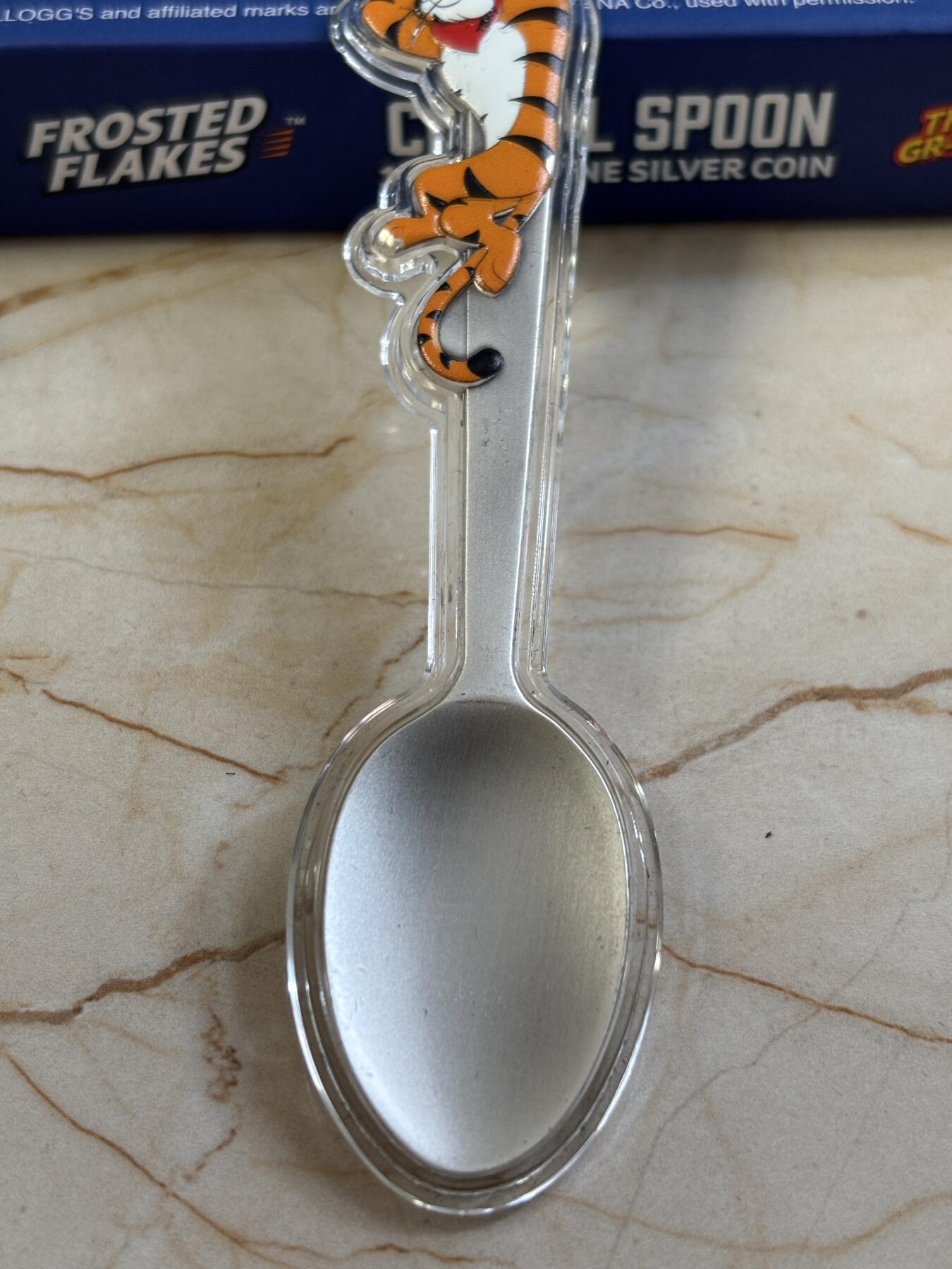 第183期拍卖 乍得2024年Kellogg吉祥物老虎托尼勺子形纪念银币，999银，1盎司，有掉色