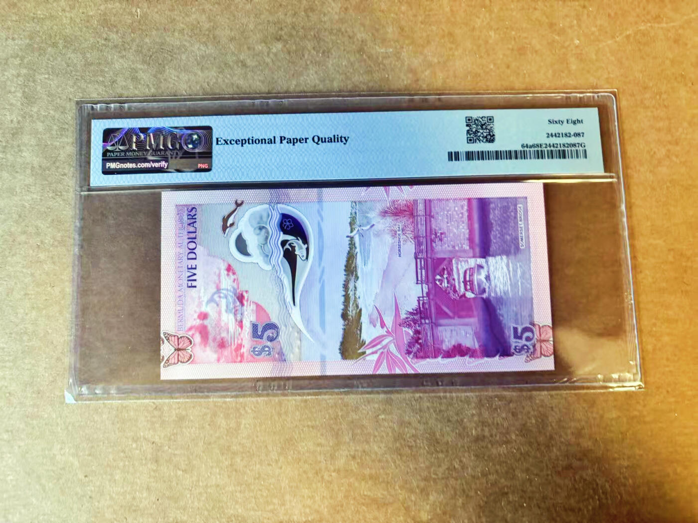 【Blue Auction】世界纸币精拍第756期——18级TOP拍卖/信誉/品质/专业/高效💫 【A/1首发冠 获奖钞 无47】百慕大 2024年5元 PMG68EPQ 高分