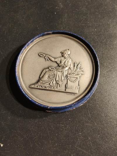 老王徽章第166期 - 法国太阳公司代理总监大银章     原盒800银    直径58mm.   重量87g