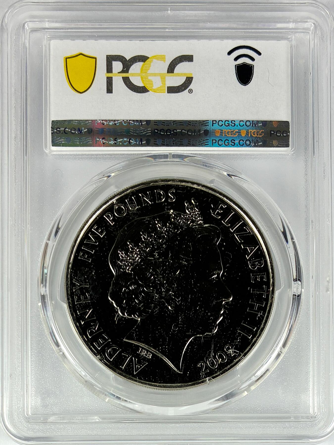 【雨安】【直播拍卖】【世界币章117期-评级币】2025-11-29 周六 19:30 保真 [评级现代] Alderney 奥尔德尼 5镑 2009年 mini汽车50周年  PCGS-MS67