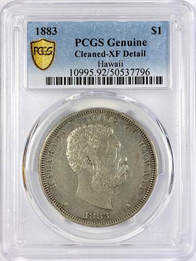【雨安】【直播拍卖】【世界币章117期-评级币】2025-11-29 周六 19:30 保真 - [评级美洲] Hawaii 夏威夷 1元 KM#0007 1883年  PCGS-XF