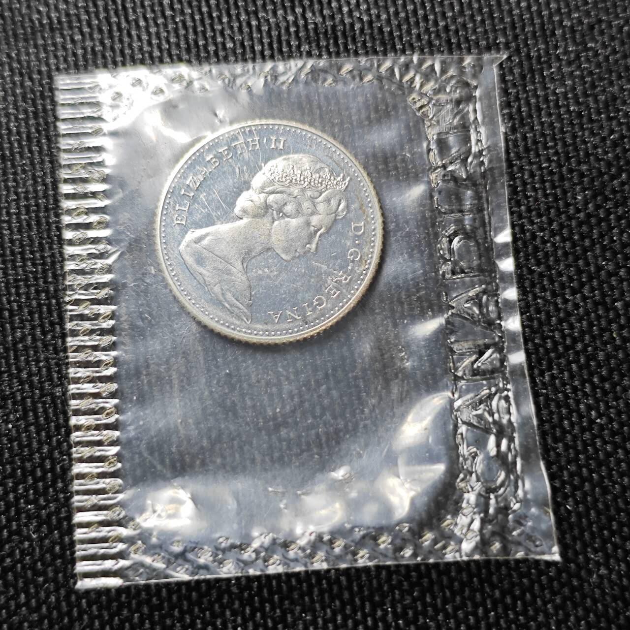 KK钱币收藏小铺 （套币 好品/批量散币 银币）专场  2月预留时间 周末发货   1967加拿大建国200周年 10分精制纪念币 塑封银币