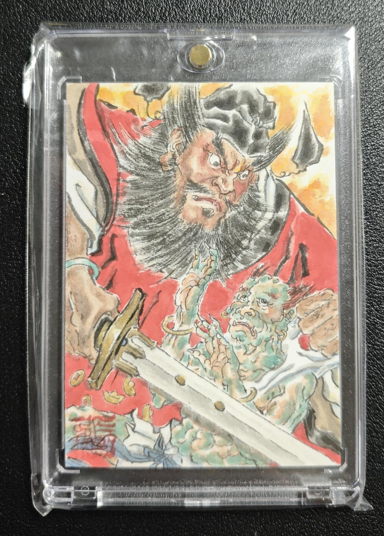 天玑星卡拍第144期《12.1周一截拍》持续收拍收评中 满赠卡需备注 【手绘卡】张先军 钟馗镇宅 手绘卡